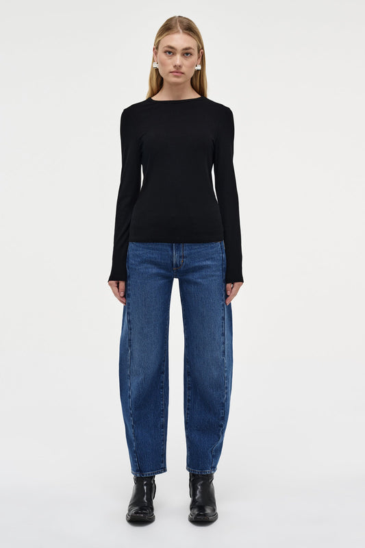 AM Ribbed Longsleeve Tee - Black