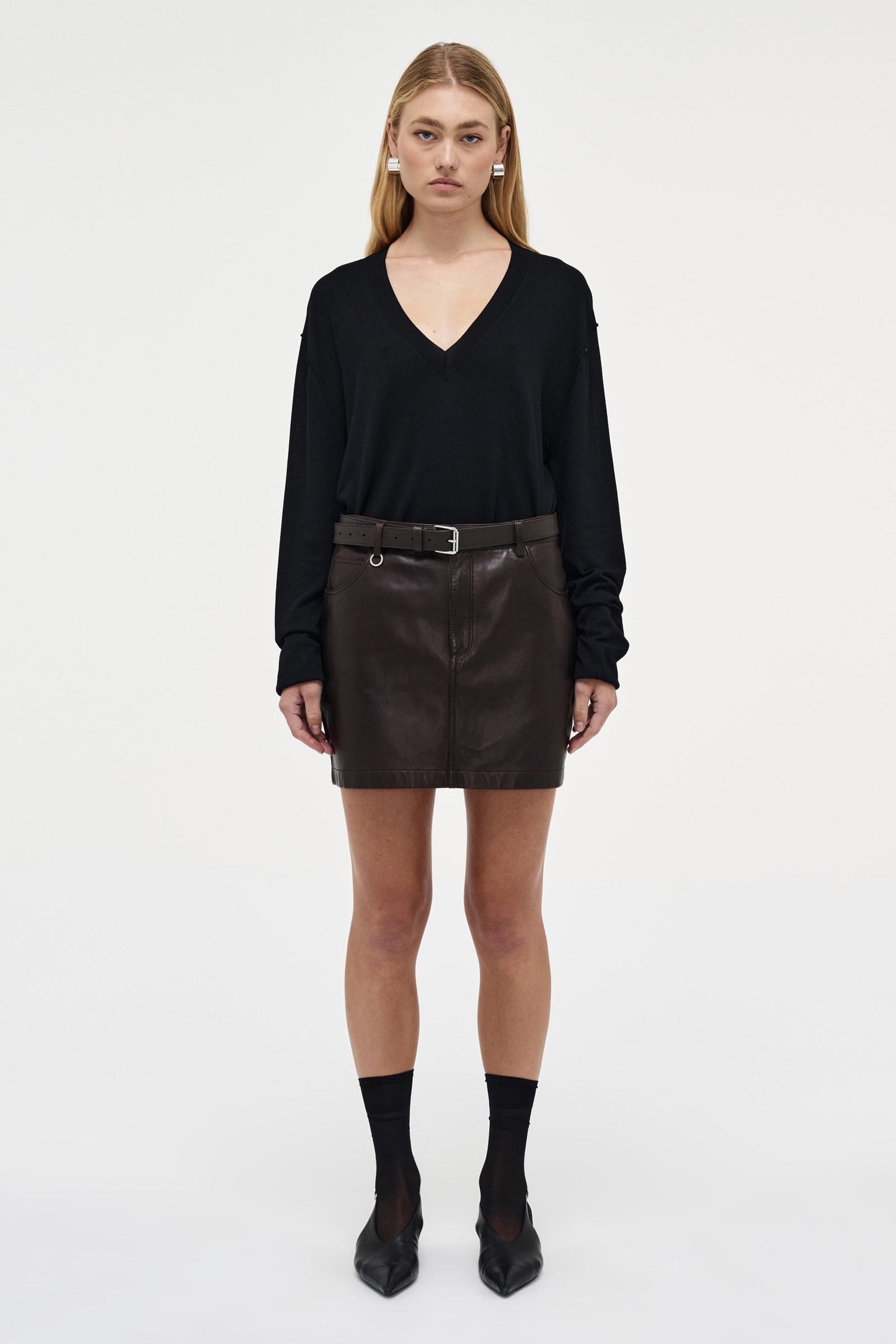 Daria Skirt Leather - Espresso