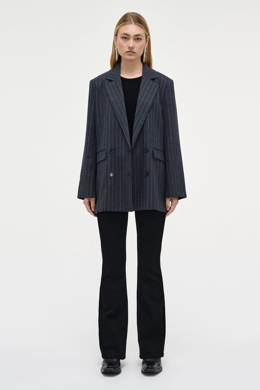 Tribeca Blazer Pinstripe - Charcoal