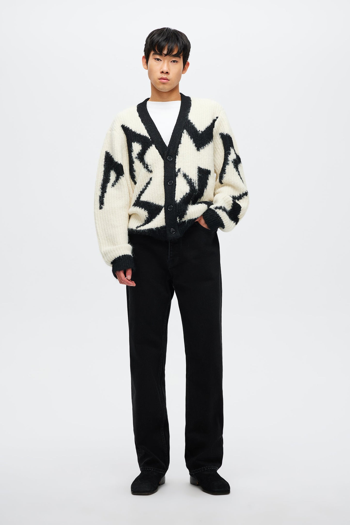 Fuzzy Cardigan - Black