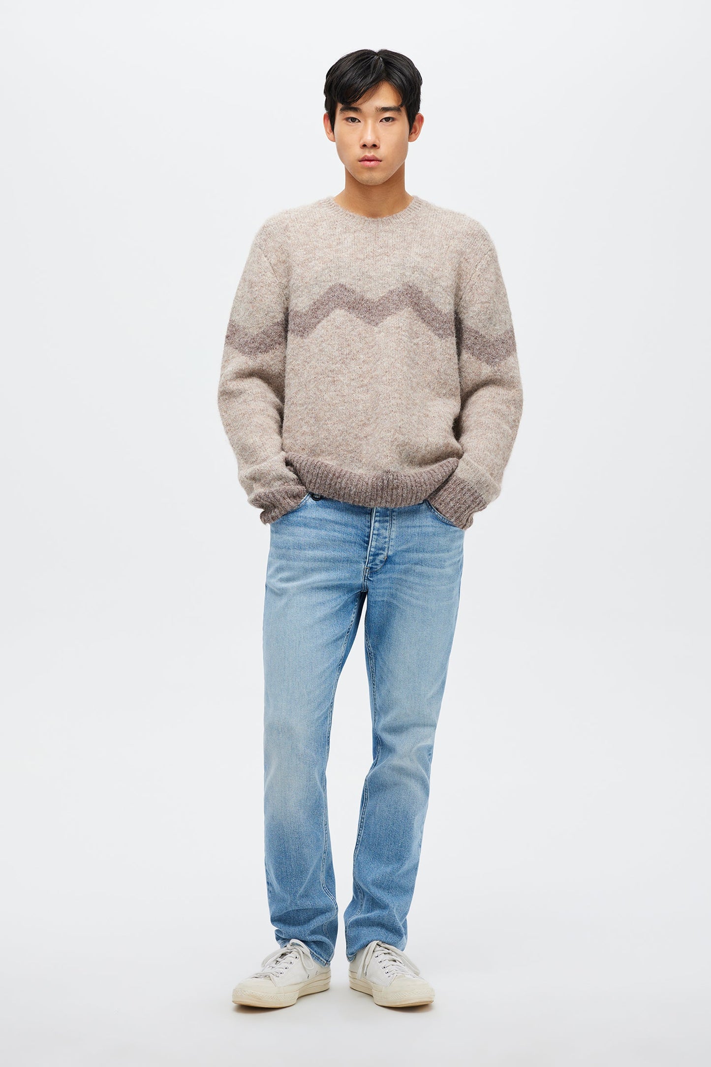 Intarsia Zig Zag Crew