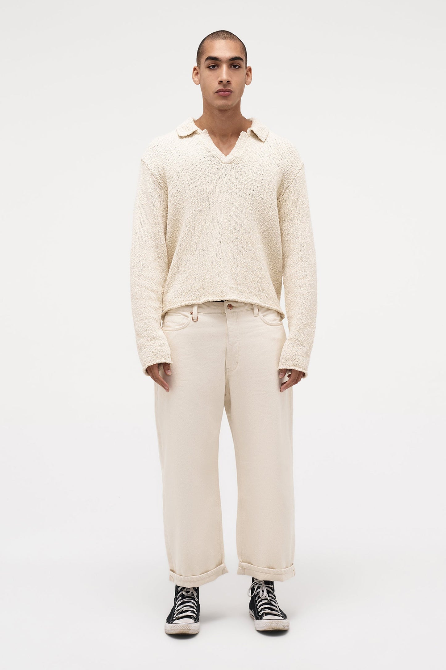 Boucle Knit Rugby Polo