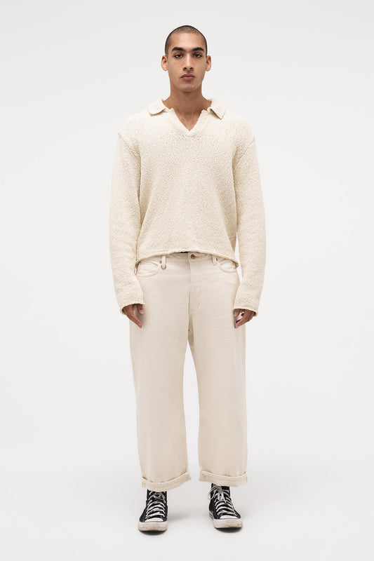 Boucle Knit Rugby Polo