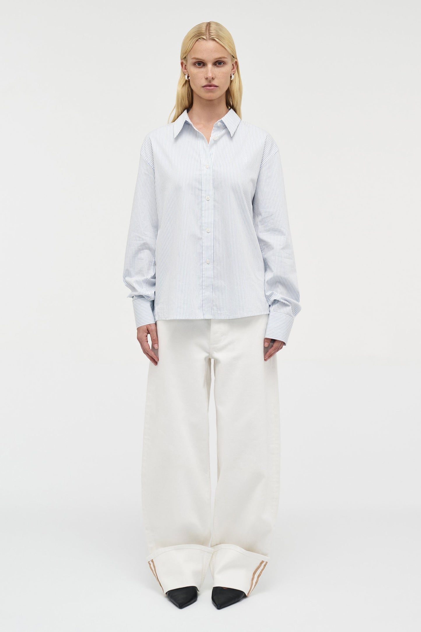 Regular Fit Stripe Shirt - Oxford Blue