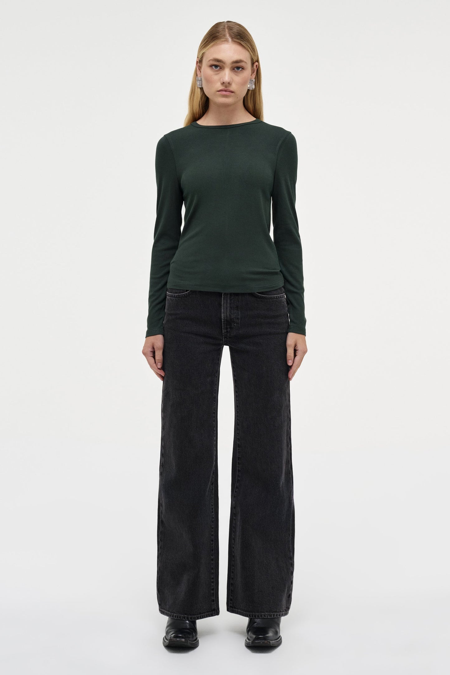AM Ribbed Longsleeve Tee - Military