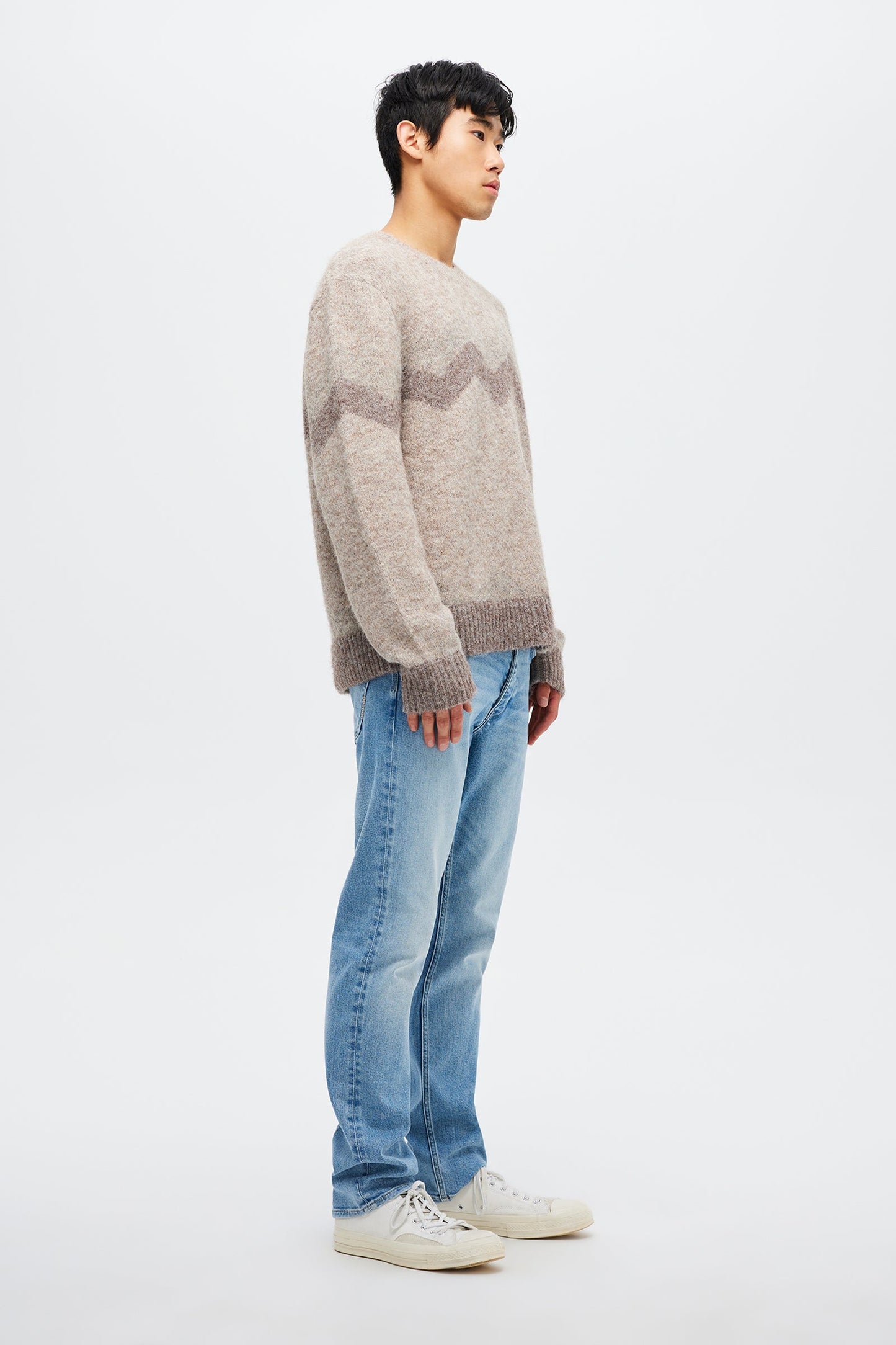 Intarsia Zig Zag Crew