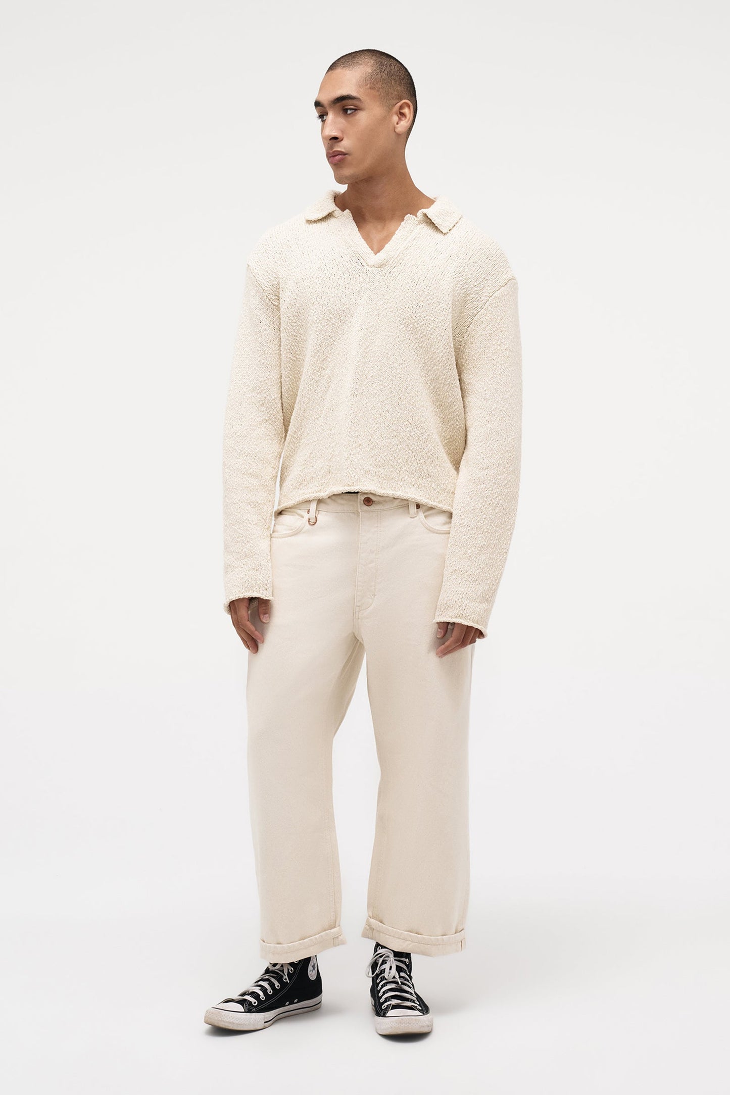 Boucle Knit Rugby Polo