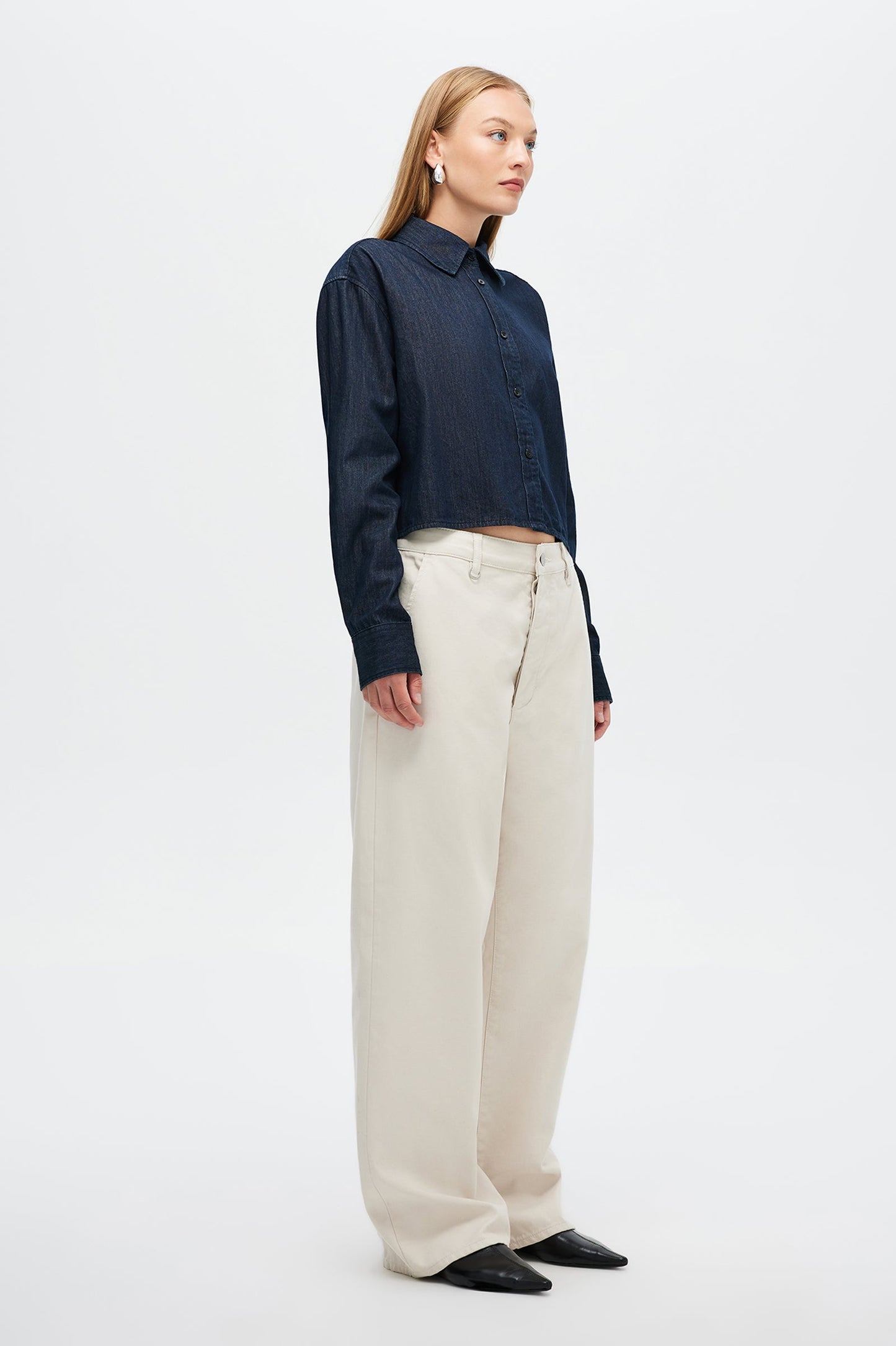 Carolyn Crop Shirt - Rinse