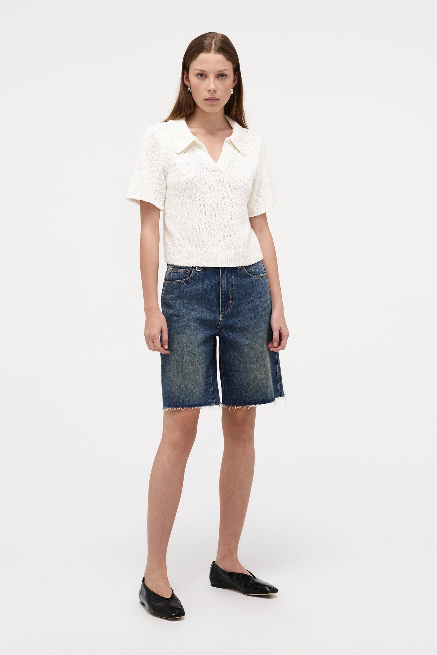 Cecil Knit Polo - White