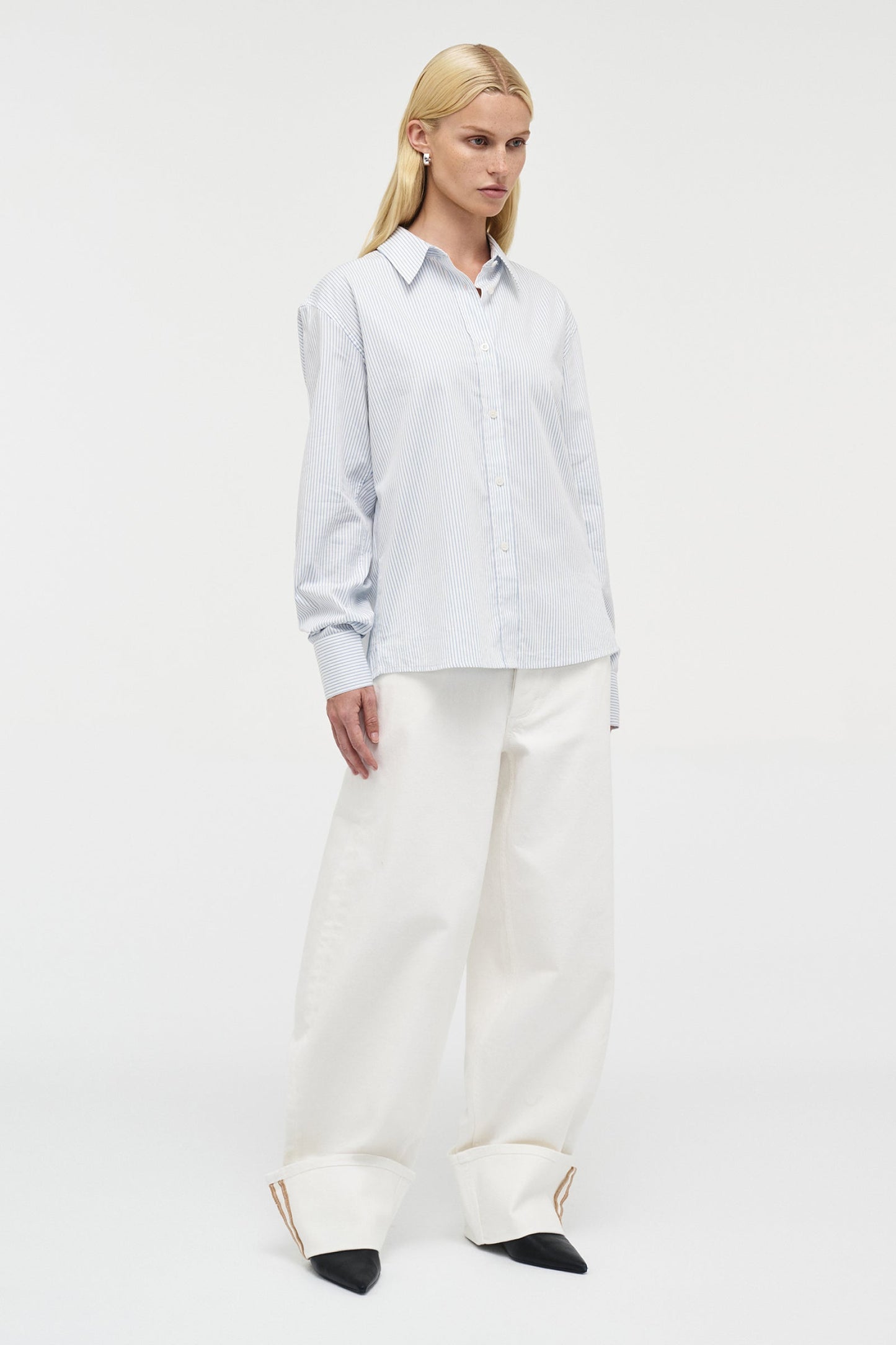 Regular Fit Stripe Shirt - Oxford Blue