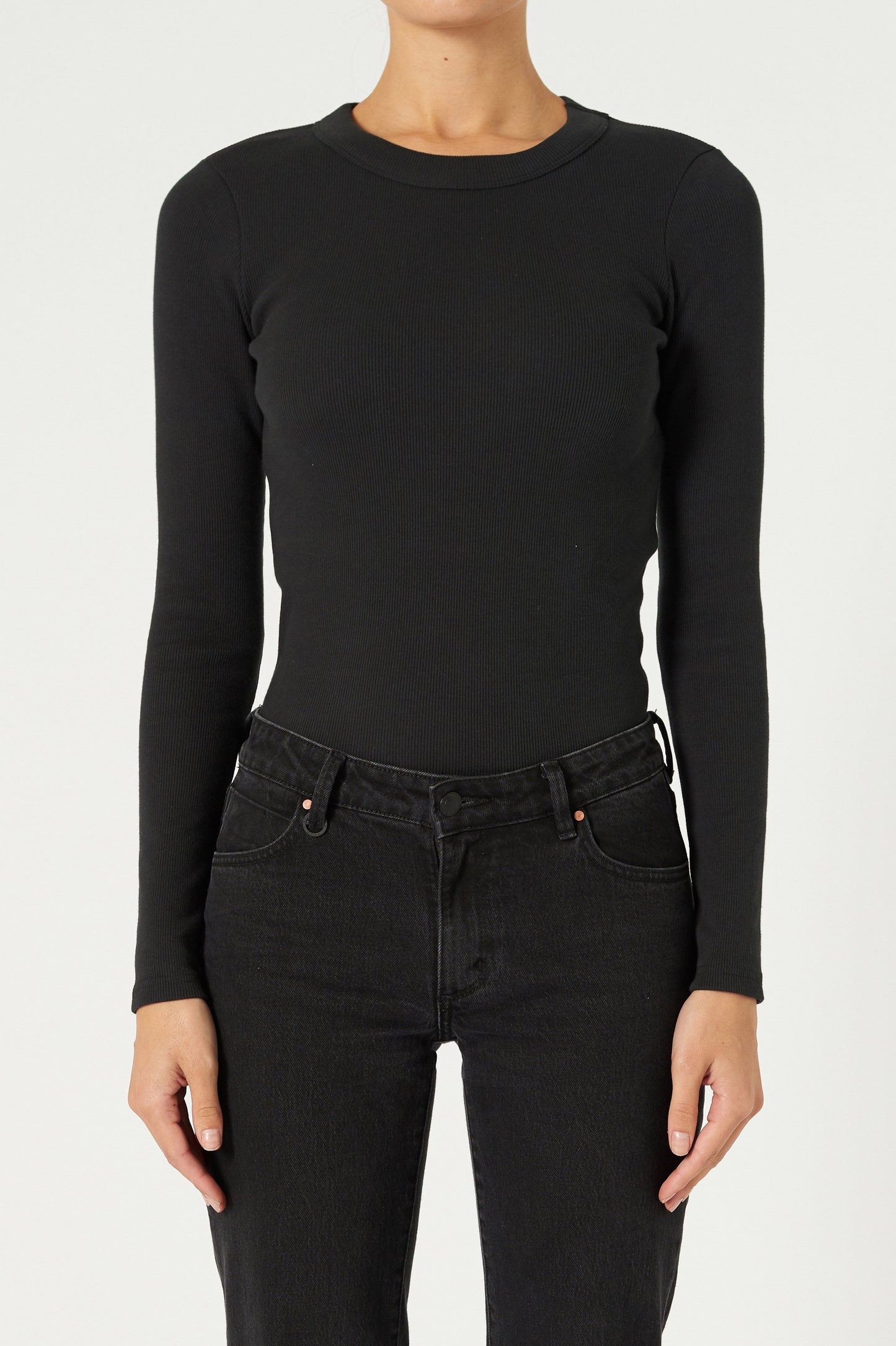 Jonesy Long Sleeve - Black Neuw straight black womens-blouse