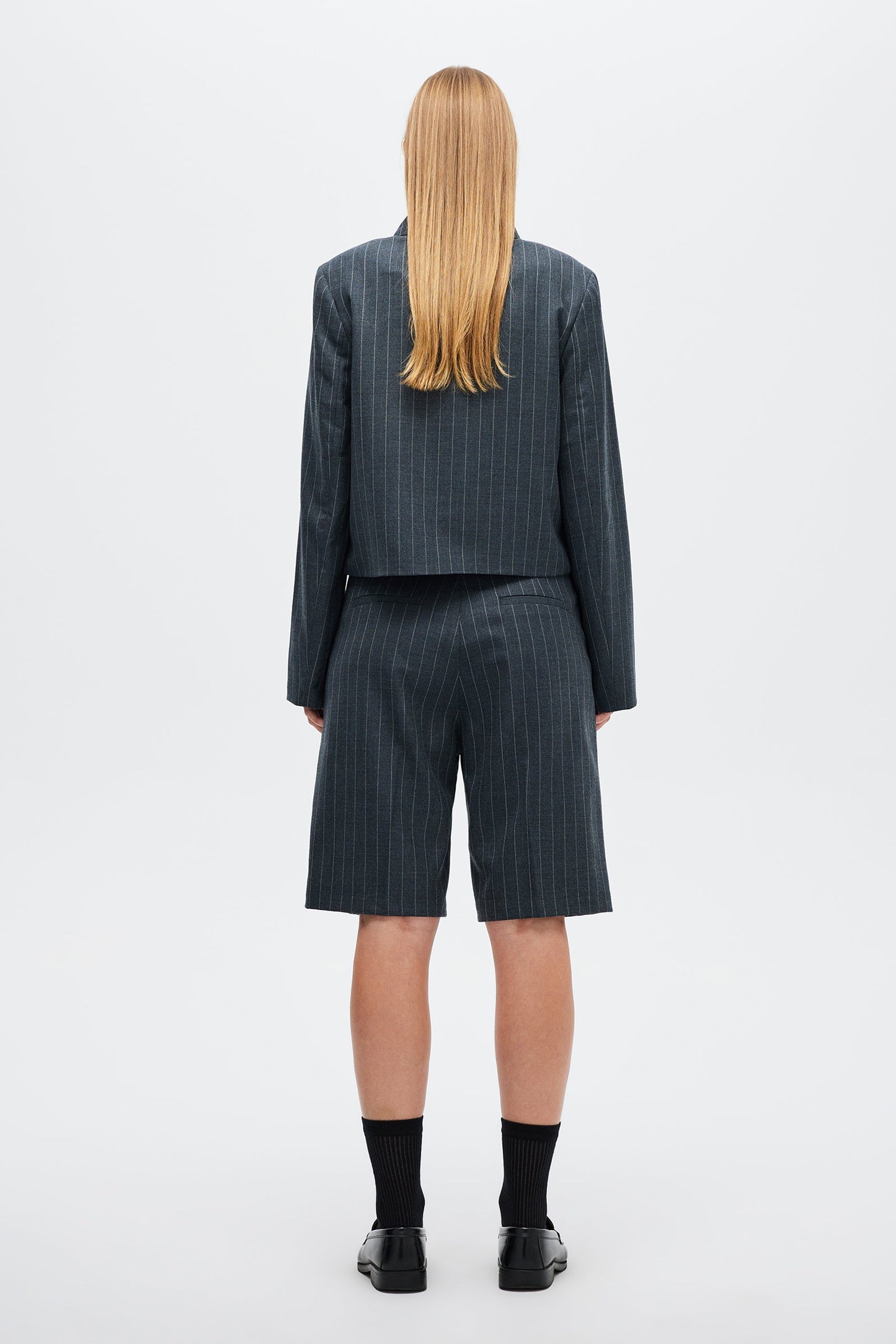 Pinstripe Jort - Charcoal