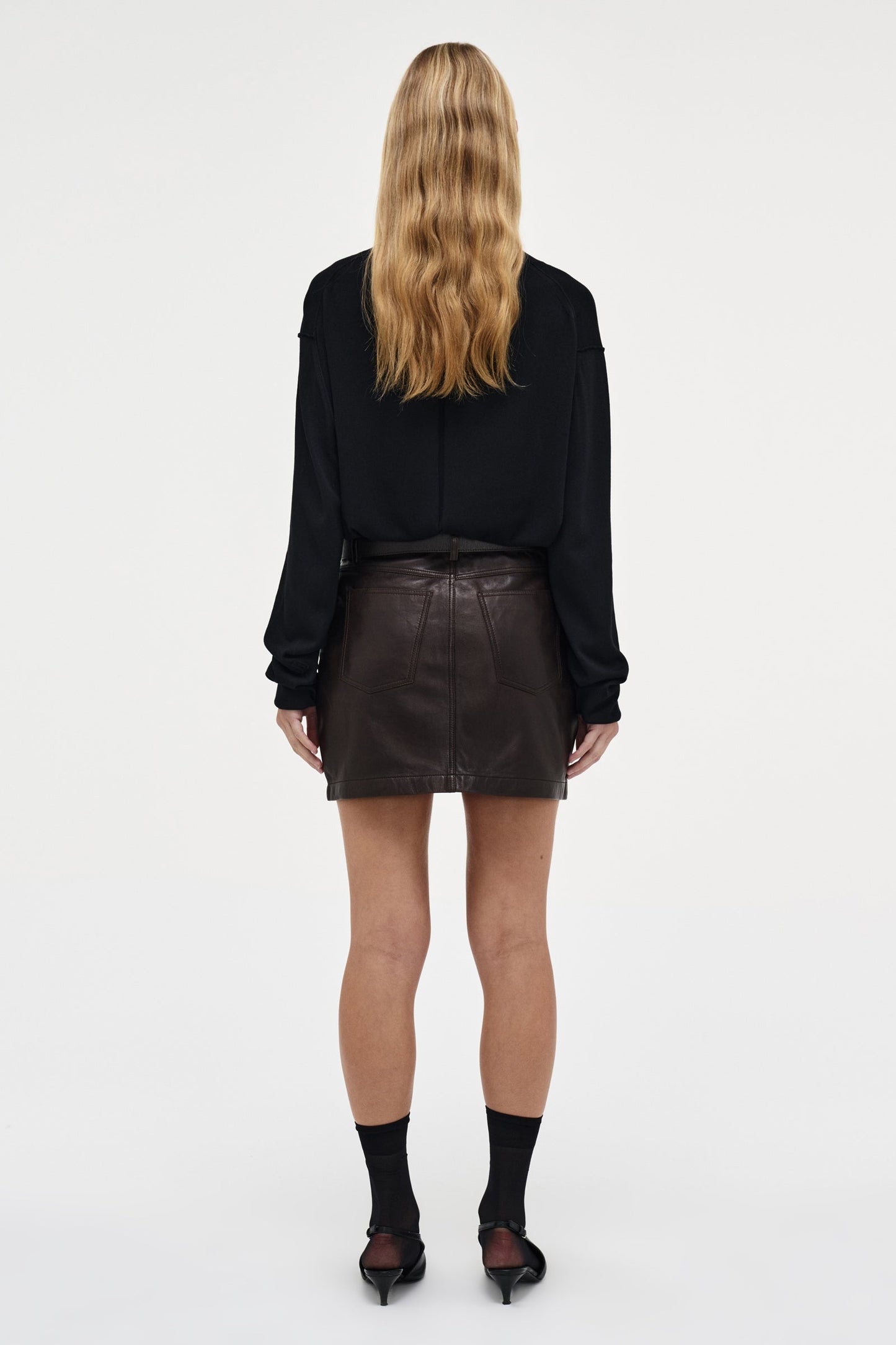 Daria Skirt Leather - Espresso