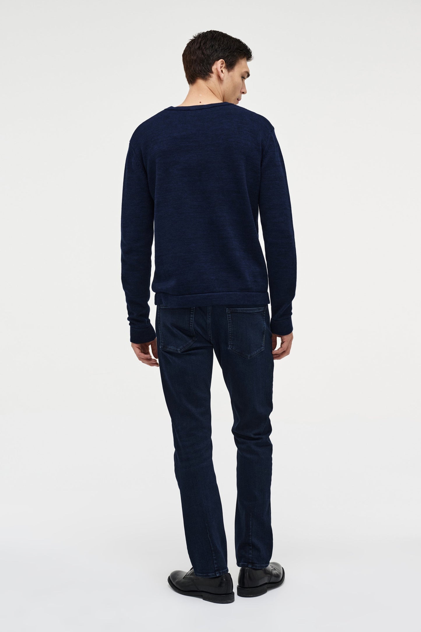 Melange Crew Knit - Navy