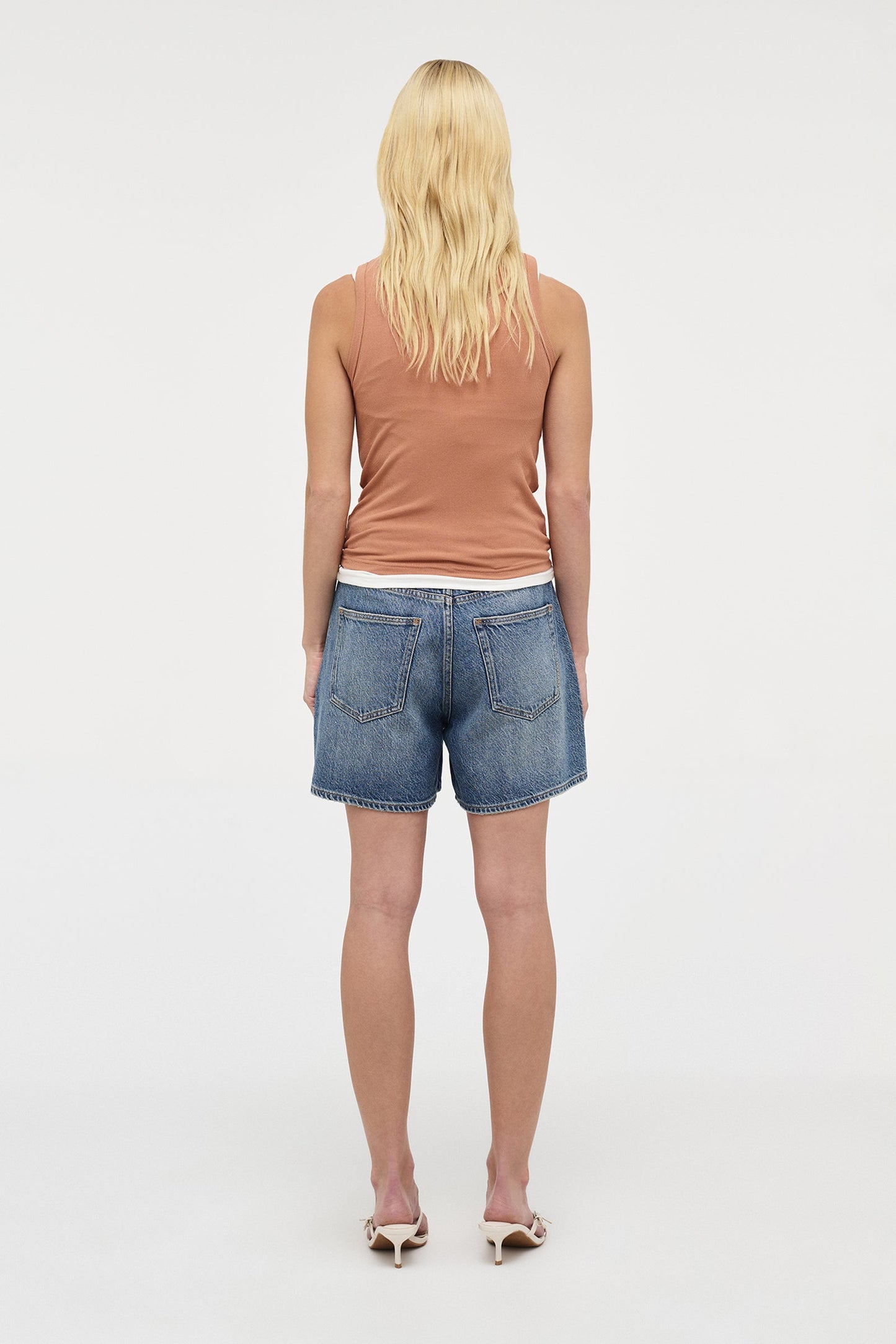 AM Ribbed Singlet - Terracotta