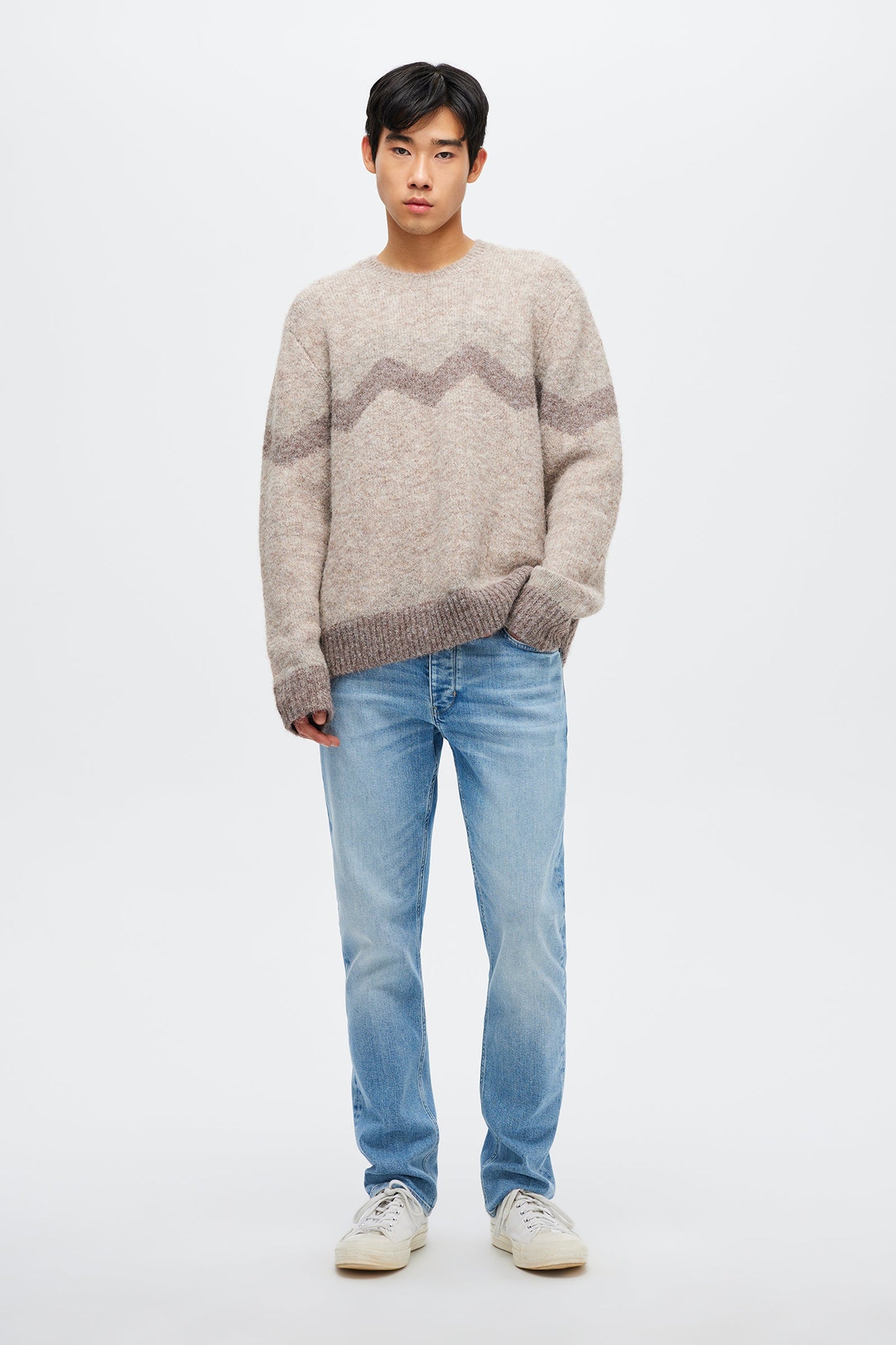 Intarsia Zig Zag Crew