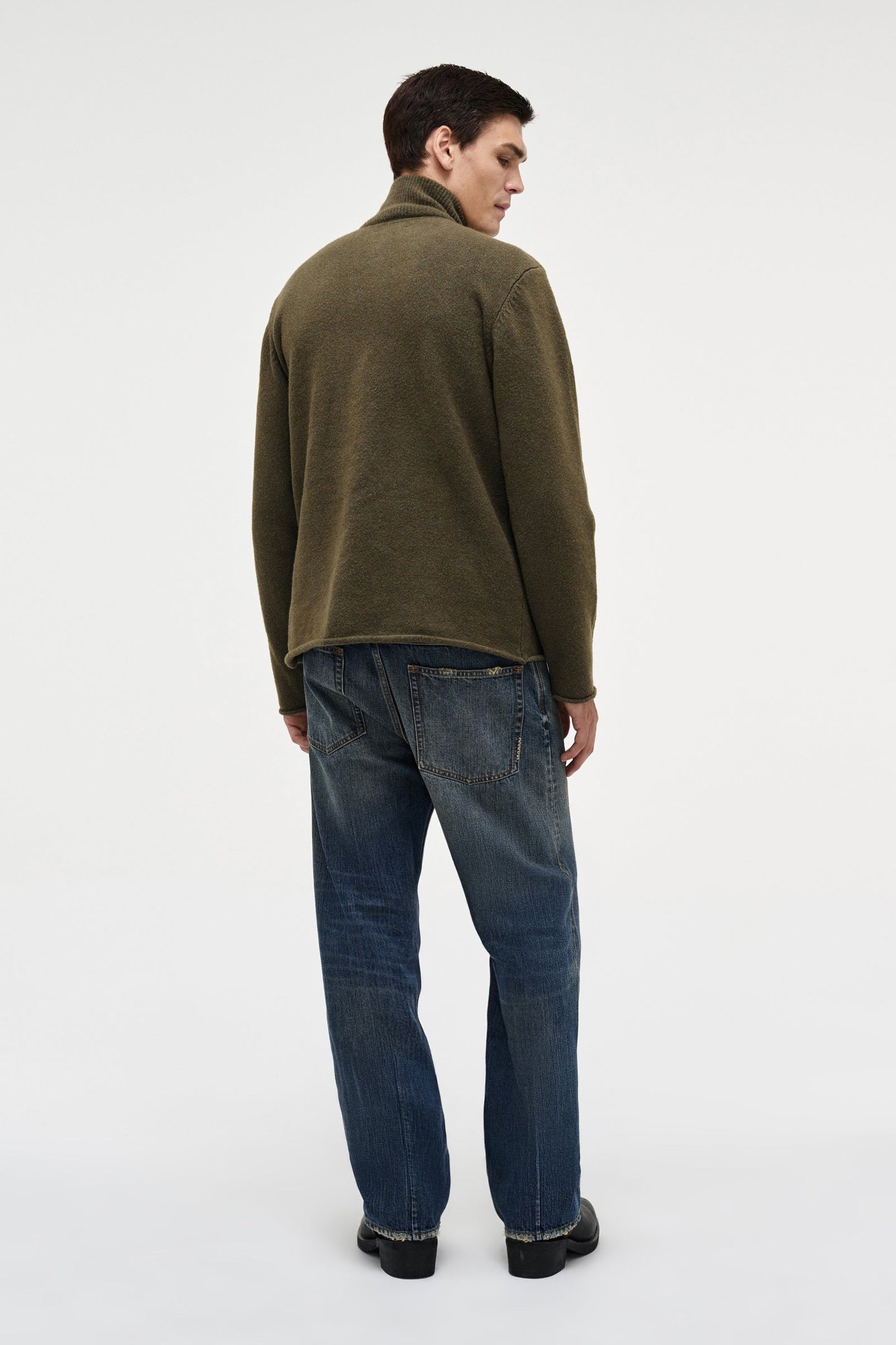 Brushed 3/4 Zip Knit - Military