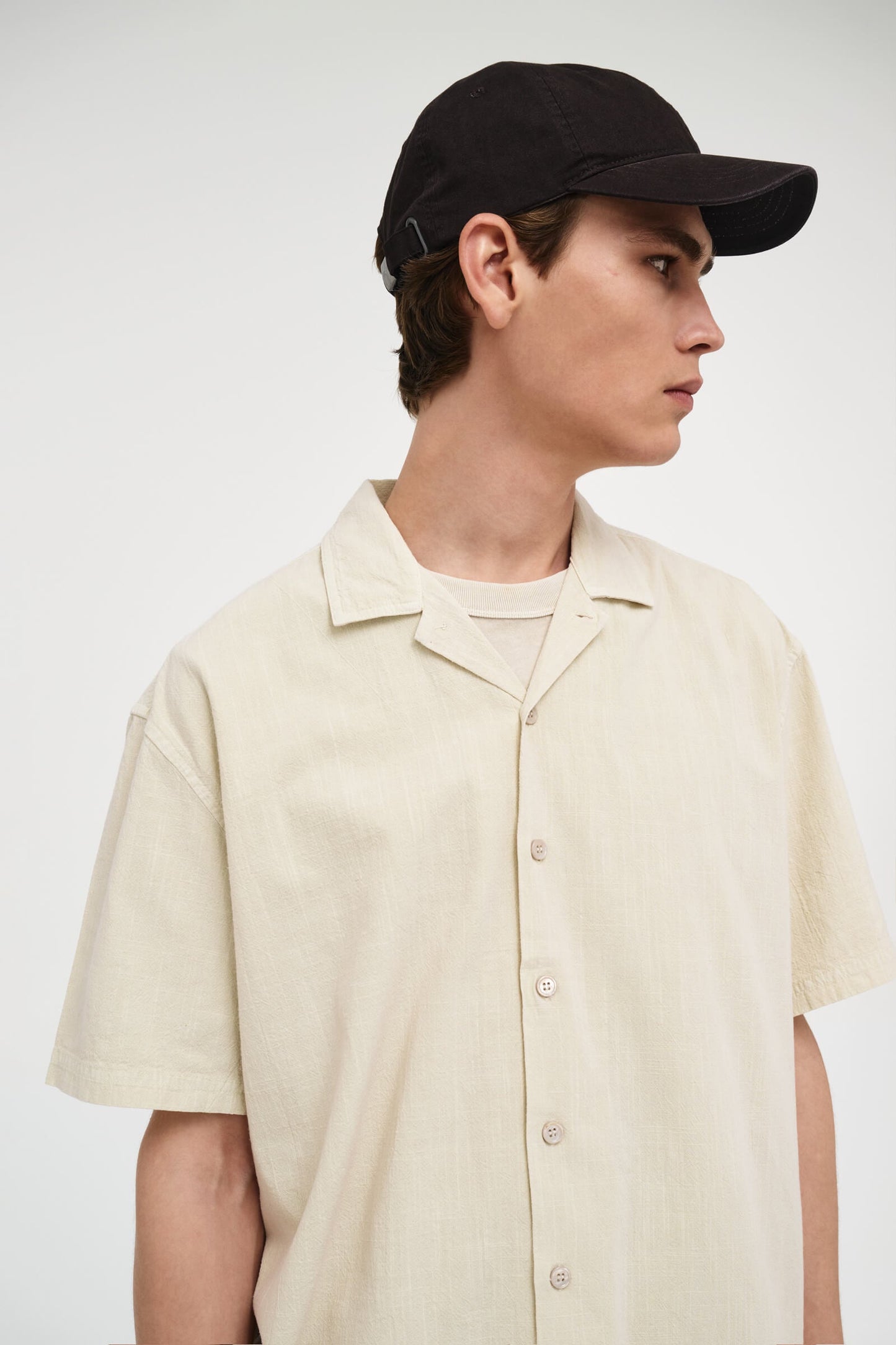 Cotton Crepe SS Shirt - Vintage White