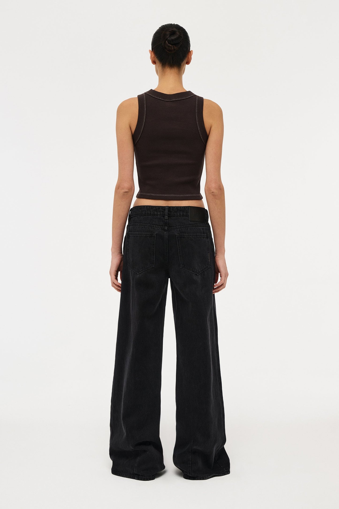Jonesy Recut Rib Singlet - Sable