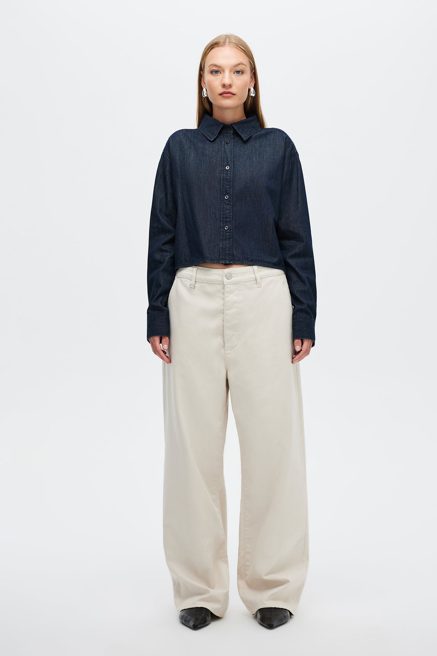 Carolyn Crop Shirt - Rinse