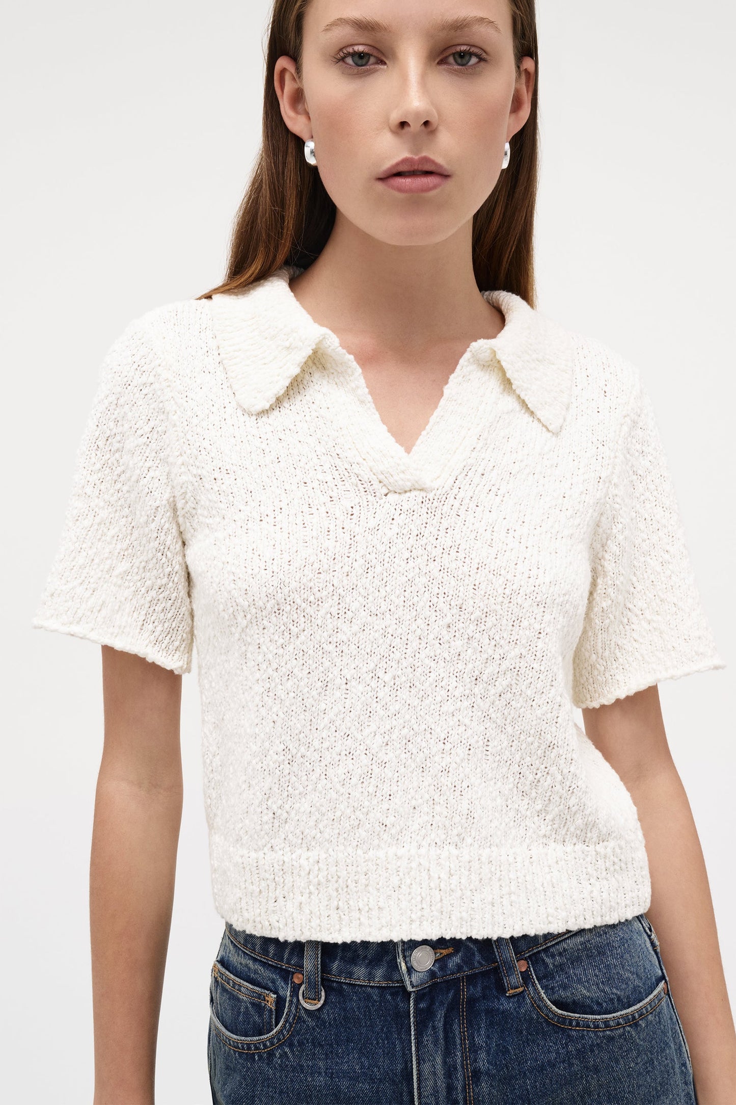 Cecil Knit Polo - White