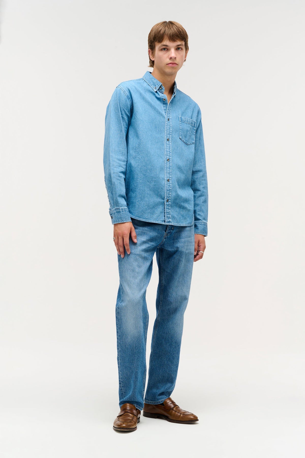 Regular Fit Denim Shirt - Mid Indigo