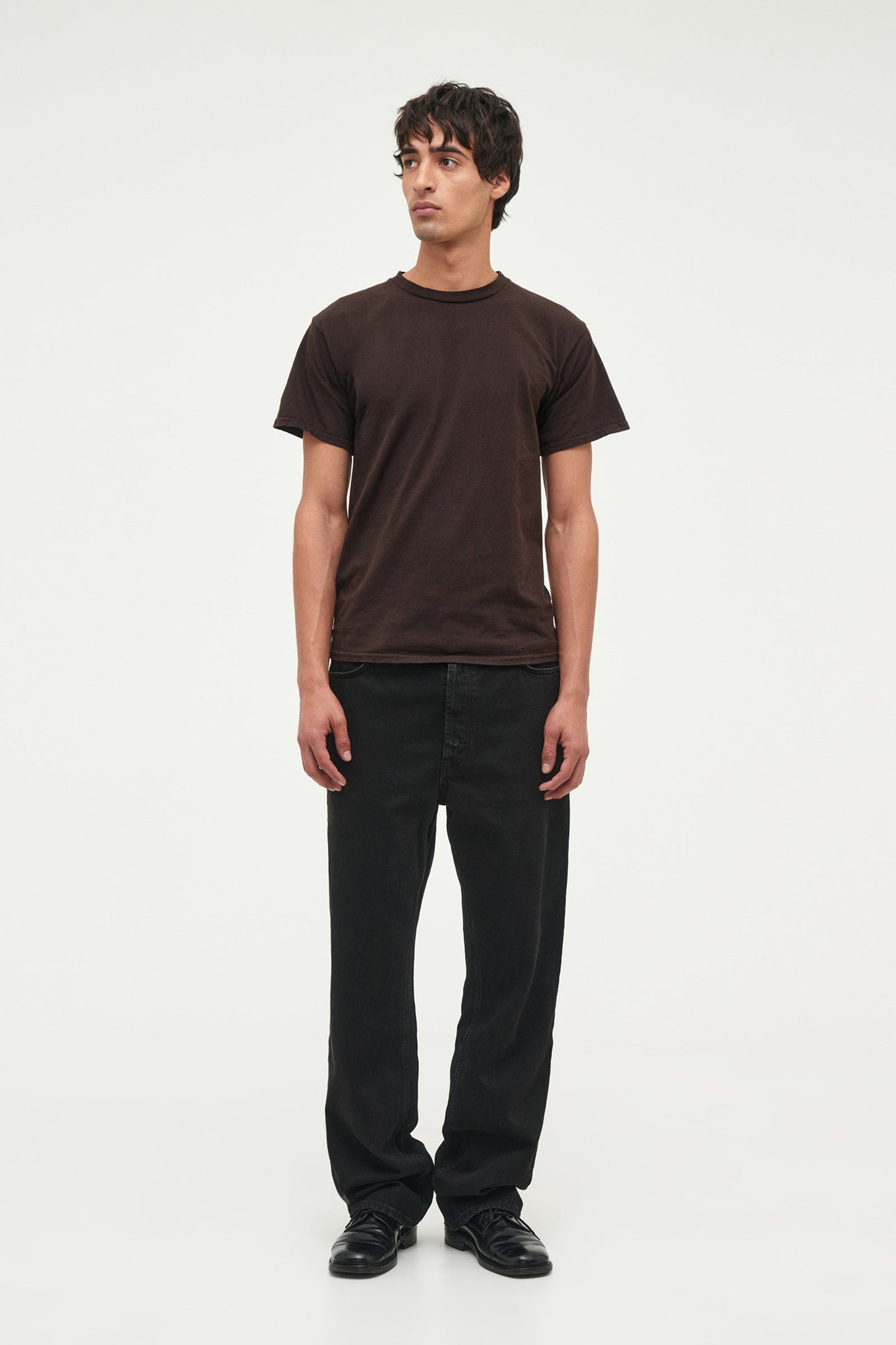 Over Dyed Circular Knit Tee - Chocolate
