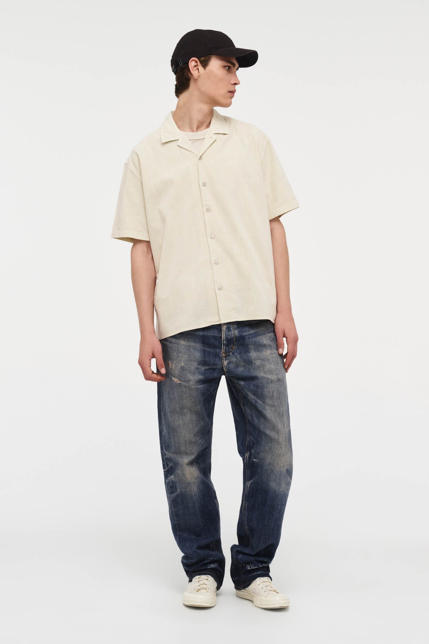 Cotton Crepe SS Shirt - Vintage White