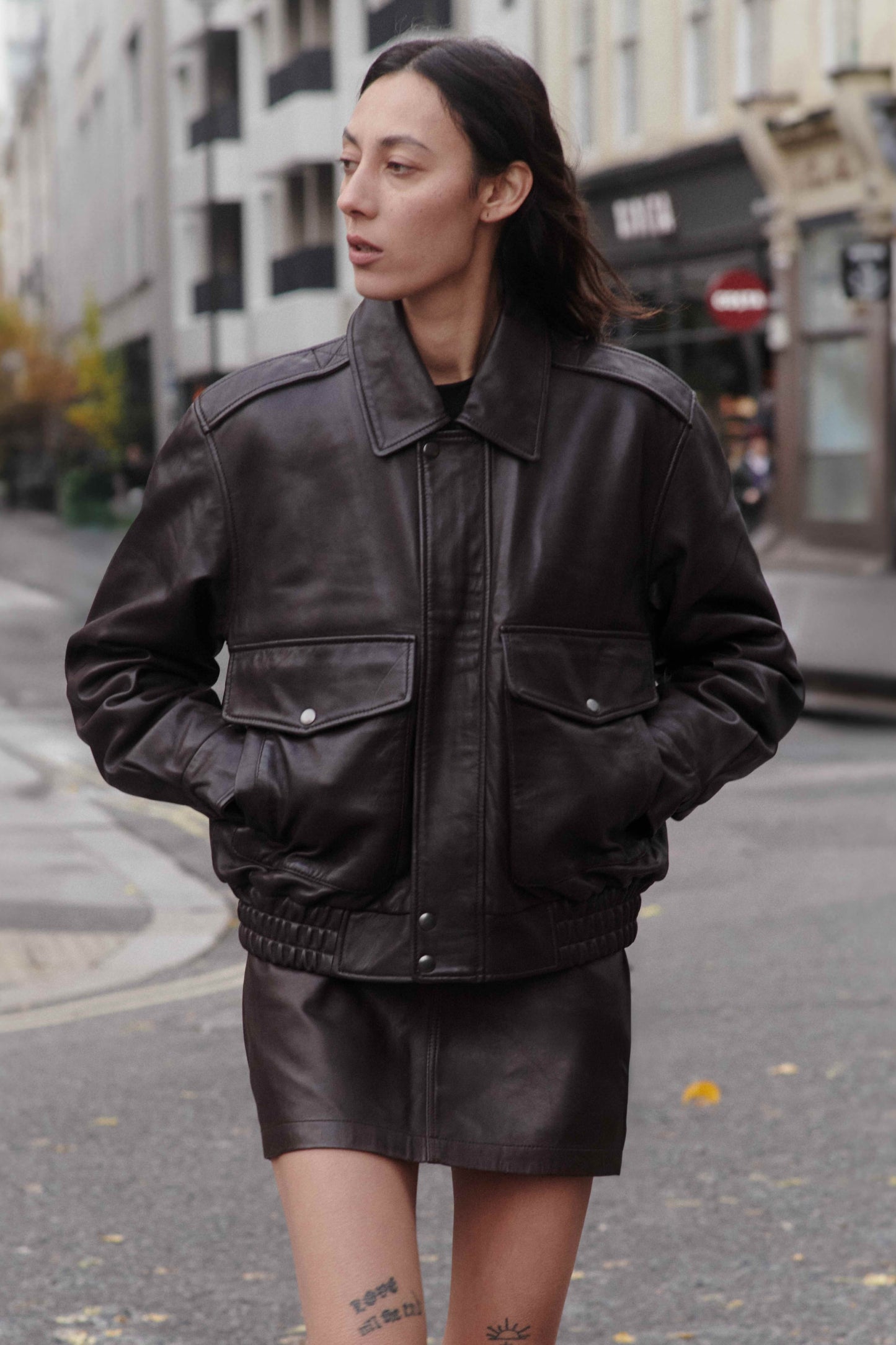 Casablanca Leather Bomber - Espresso