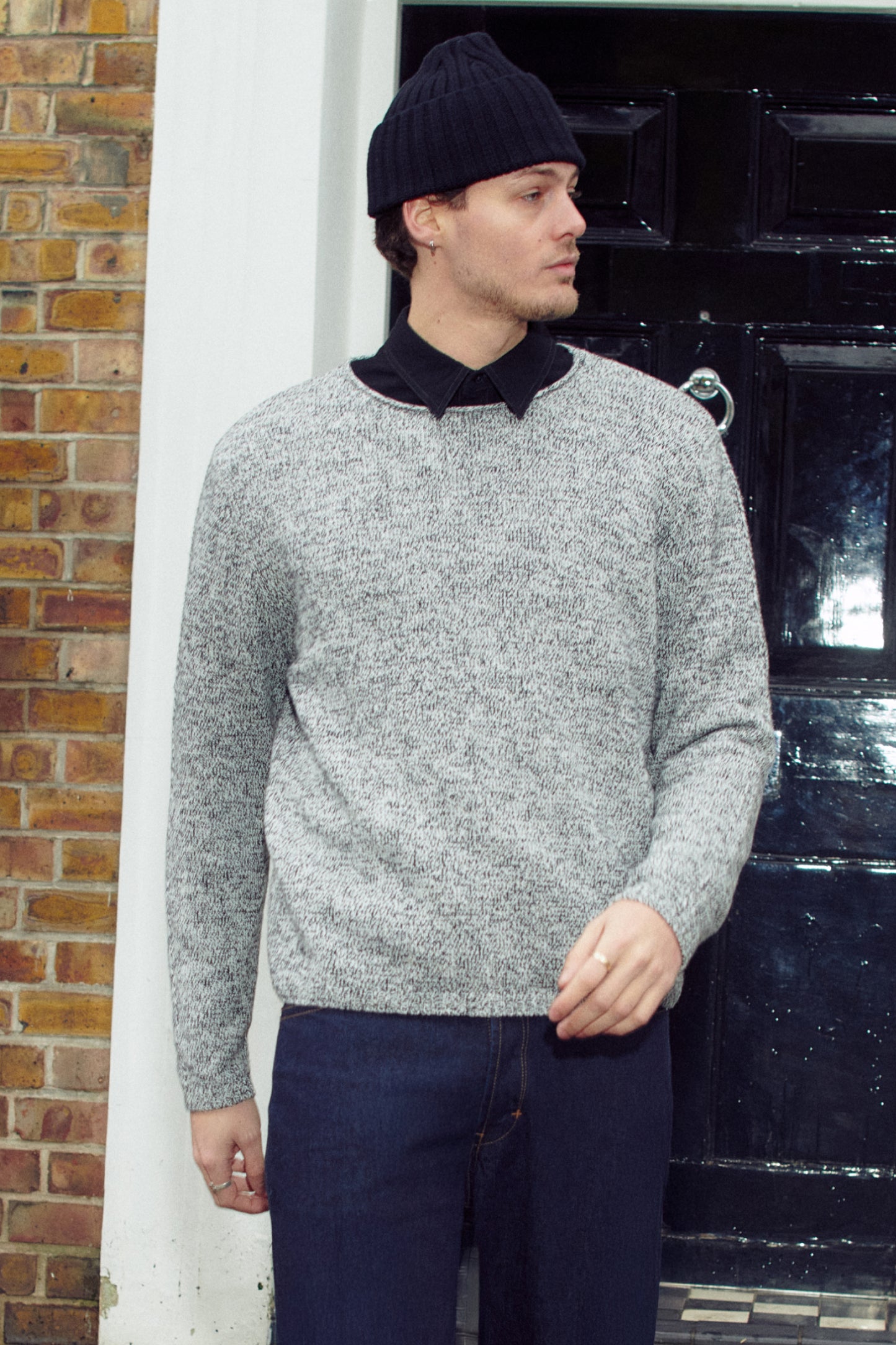 Chain Knit Crew - Ash Grey