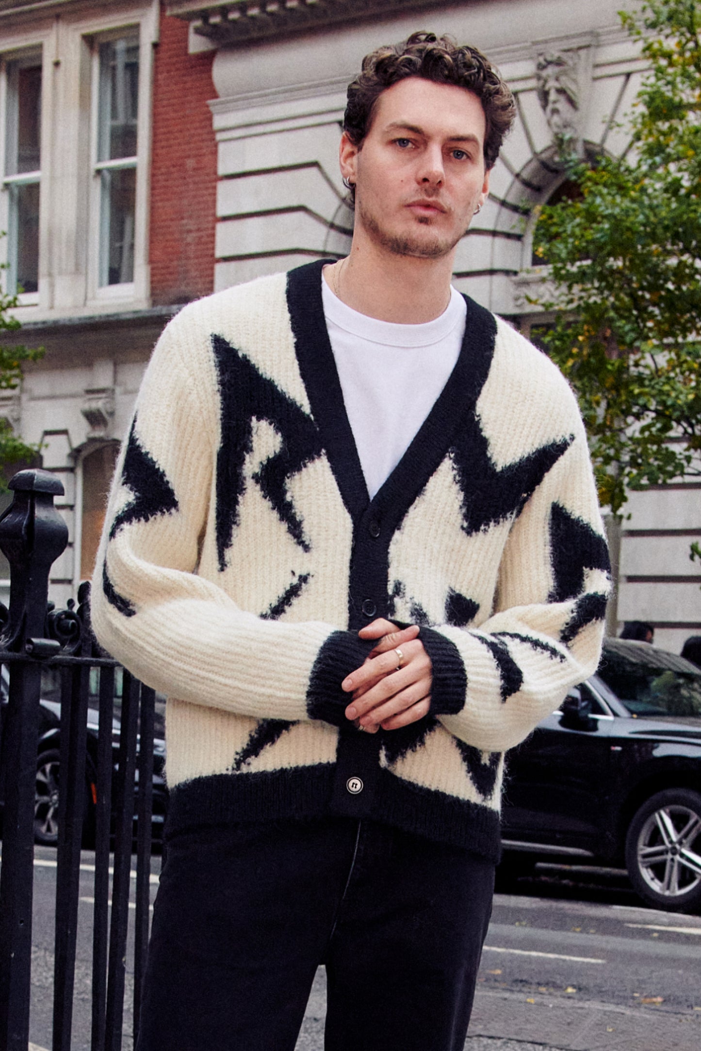 Fuzzy Cardigan - Black