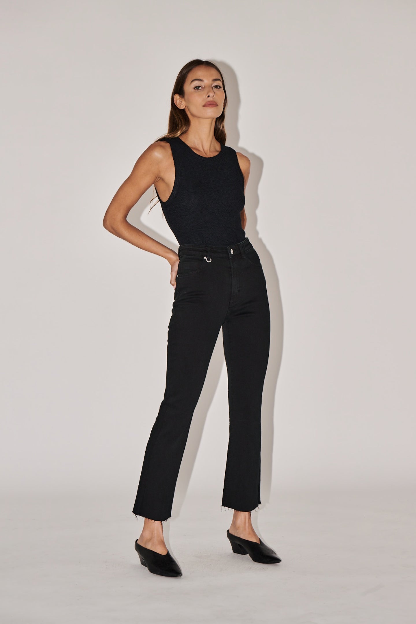 Twiggy Crop Premium Stretch - Noir Neuw dark black womens-jeans