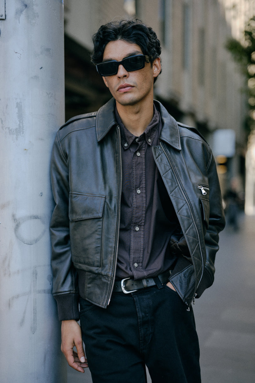 Ranger Leather Bomber - Brown