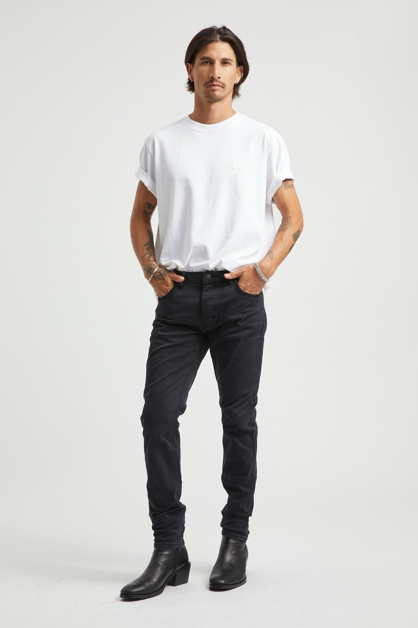 Lou Slim Twill - Black Neuw dark black mens-jeans