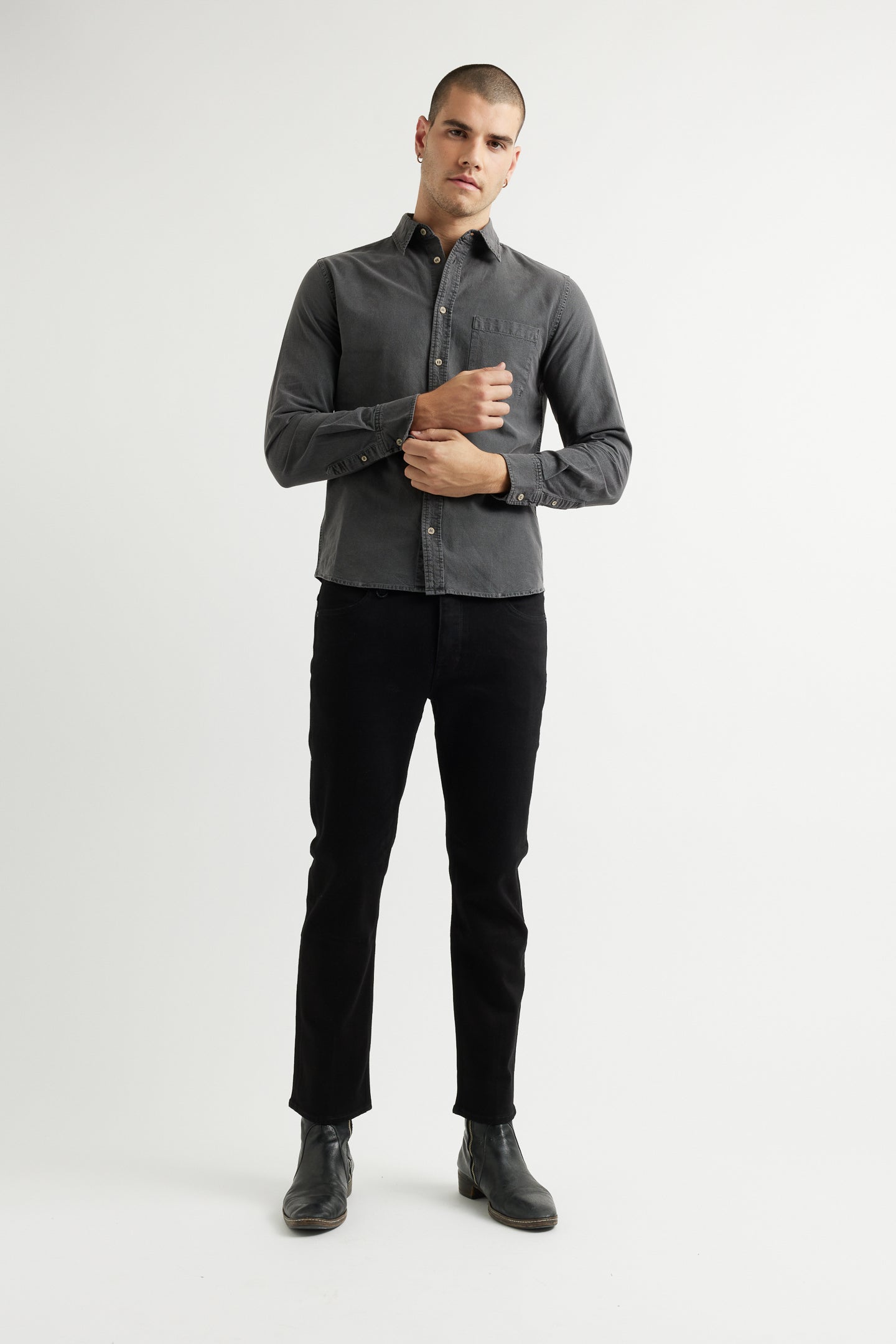 Lou Straight - Perfecto Neuw dark black mens-jeans