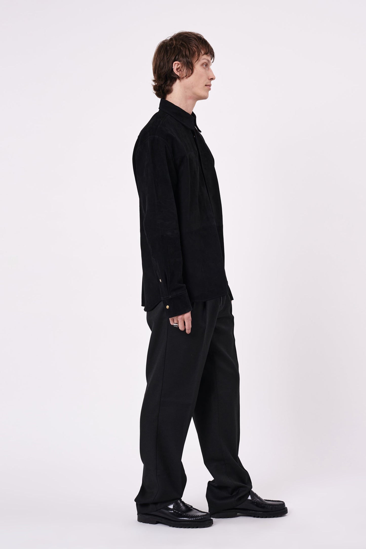 Cave Relaxed Pleat Wool - Black