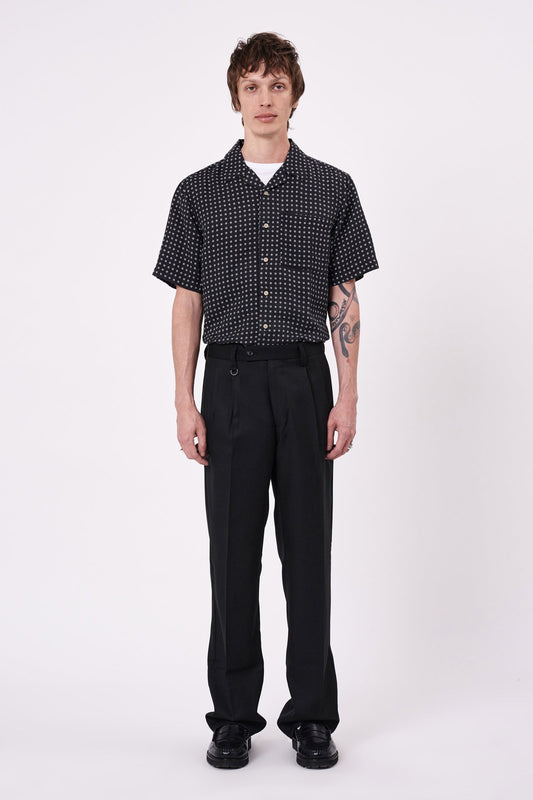 Cave Relaxed Pleat Wool - Black