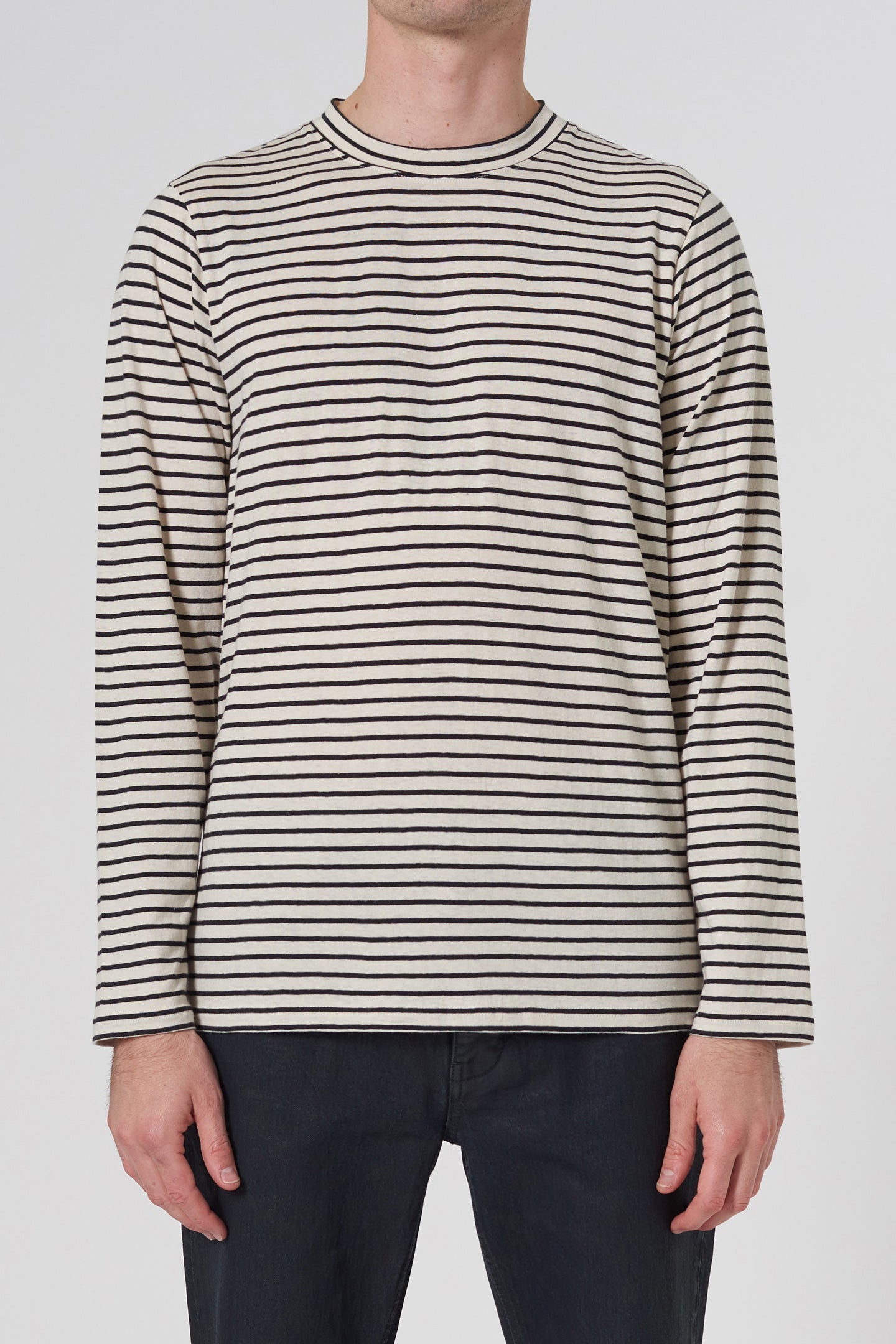 Stripe Ls Layer Tee - Black Neuw oversized lightgrey mens-t-shirt