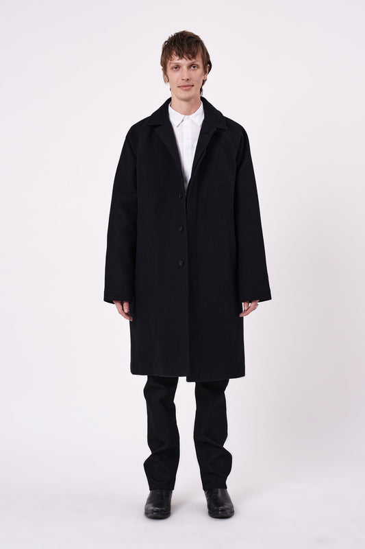 Turner Long Coat Melton - Black