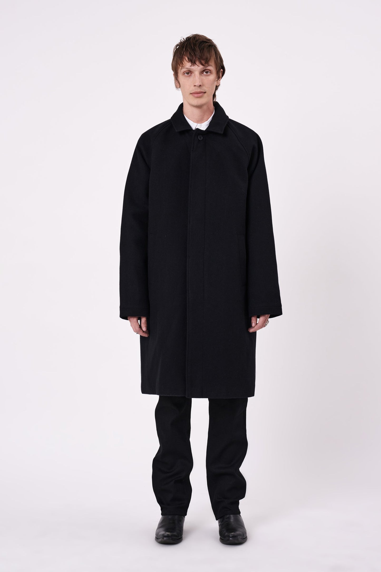 Turner Long Coat Melton - Black