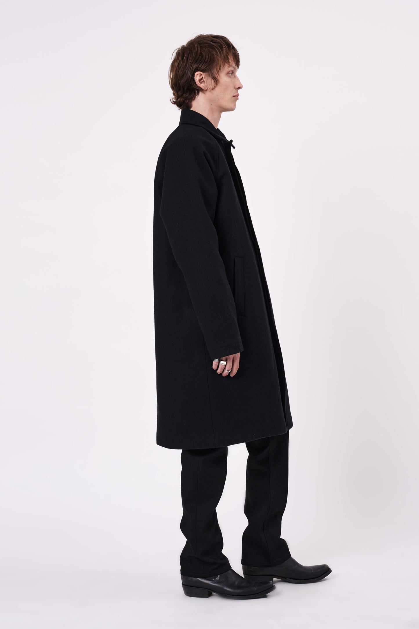 Turner Long Coat Melton - Black