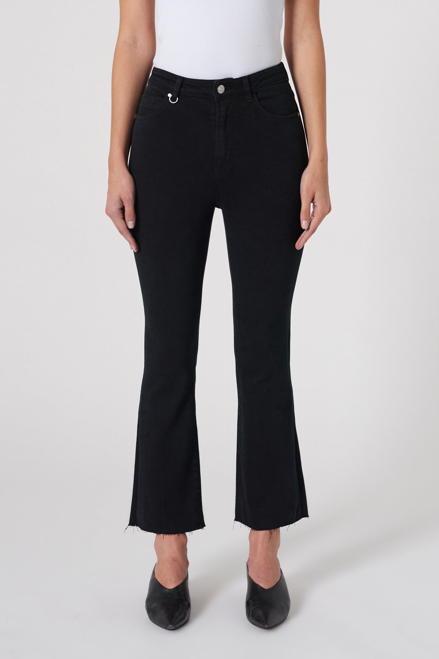 Twiggy Crop Premium Stretch - Noir Neuw dark black womens-jeans