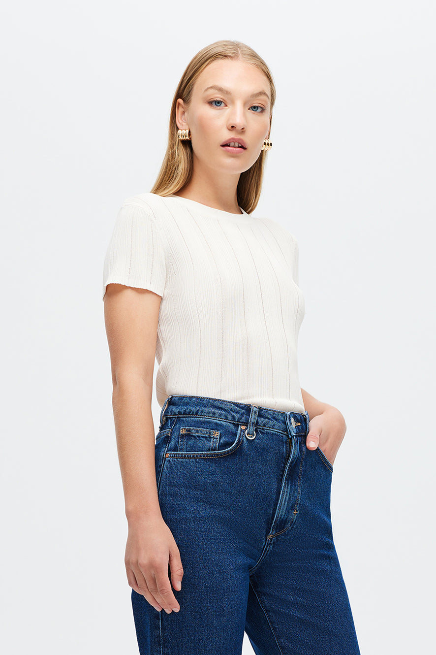 Opal Knit Tee - Off White
