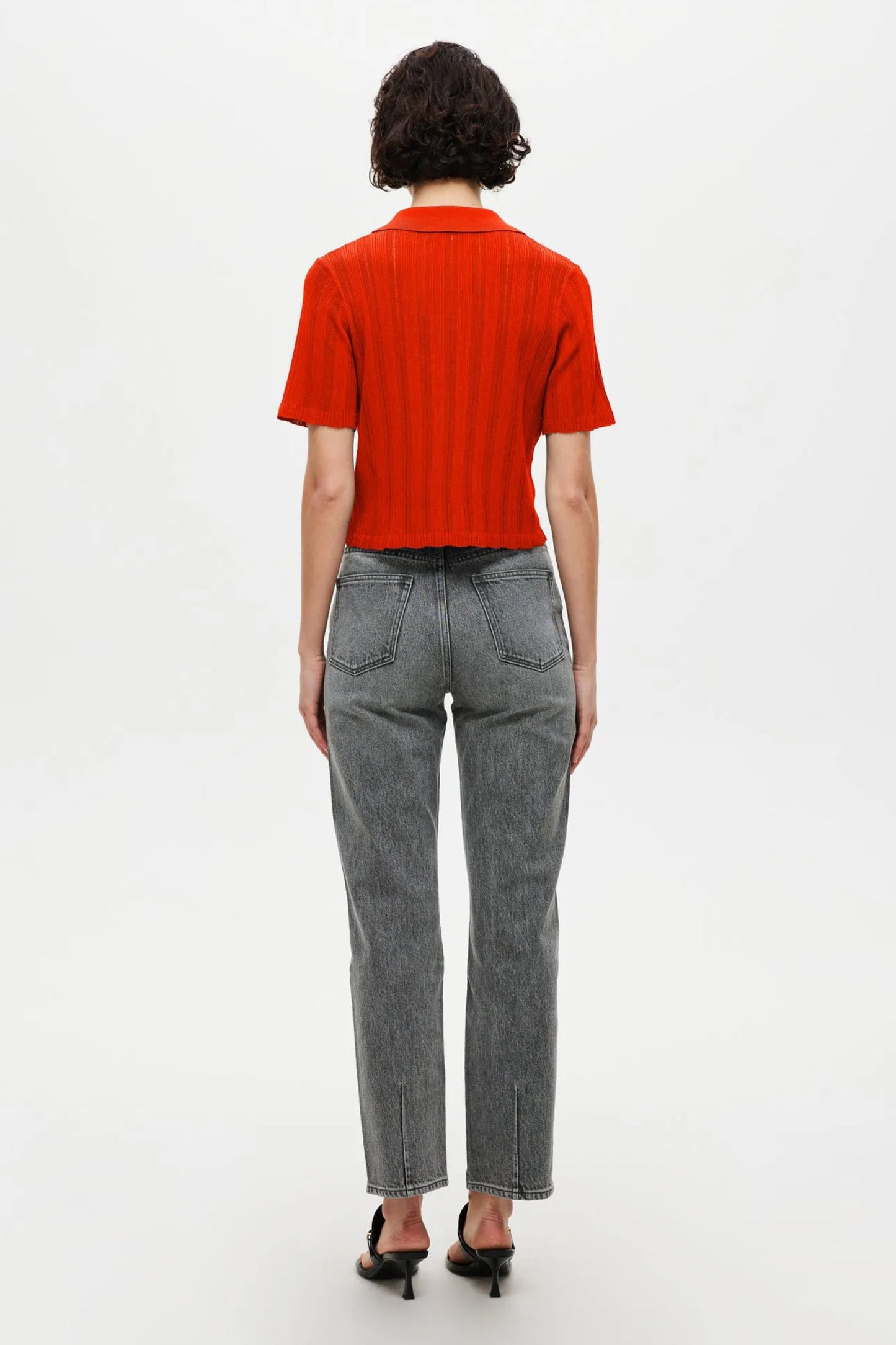 Opal Knit Polo - Vermillion