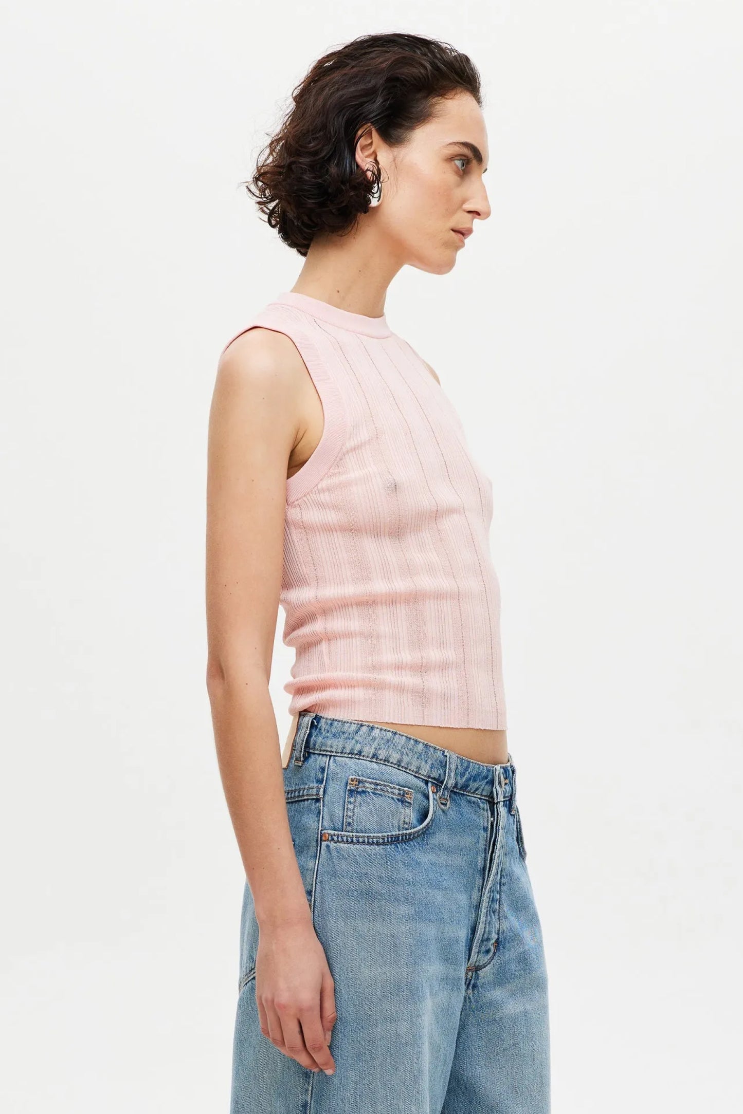 Opal Knit Tank - Peony