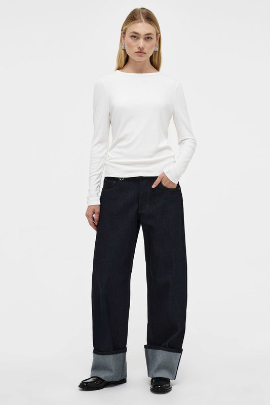 AM Ribbed Longsleeve Tee - White