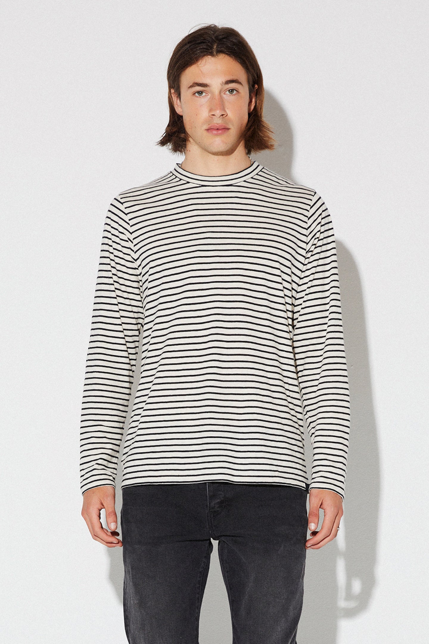 Stripe Ls Layer Tee - Black