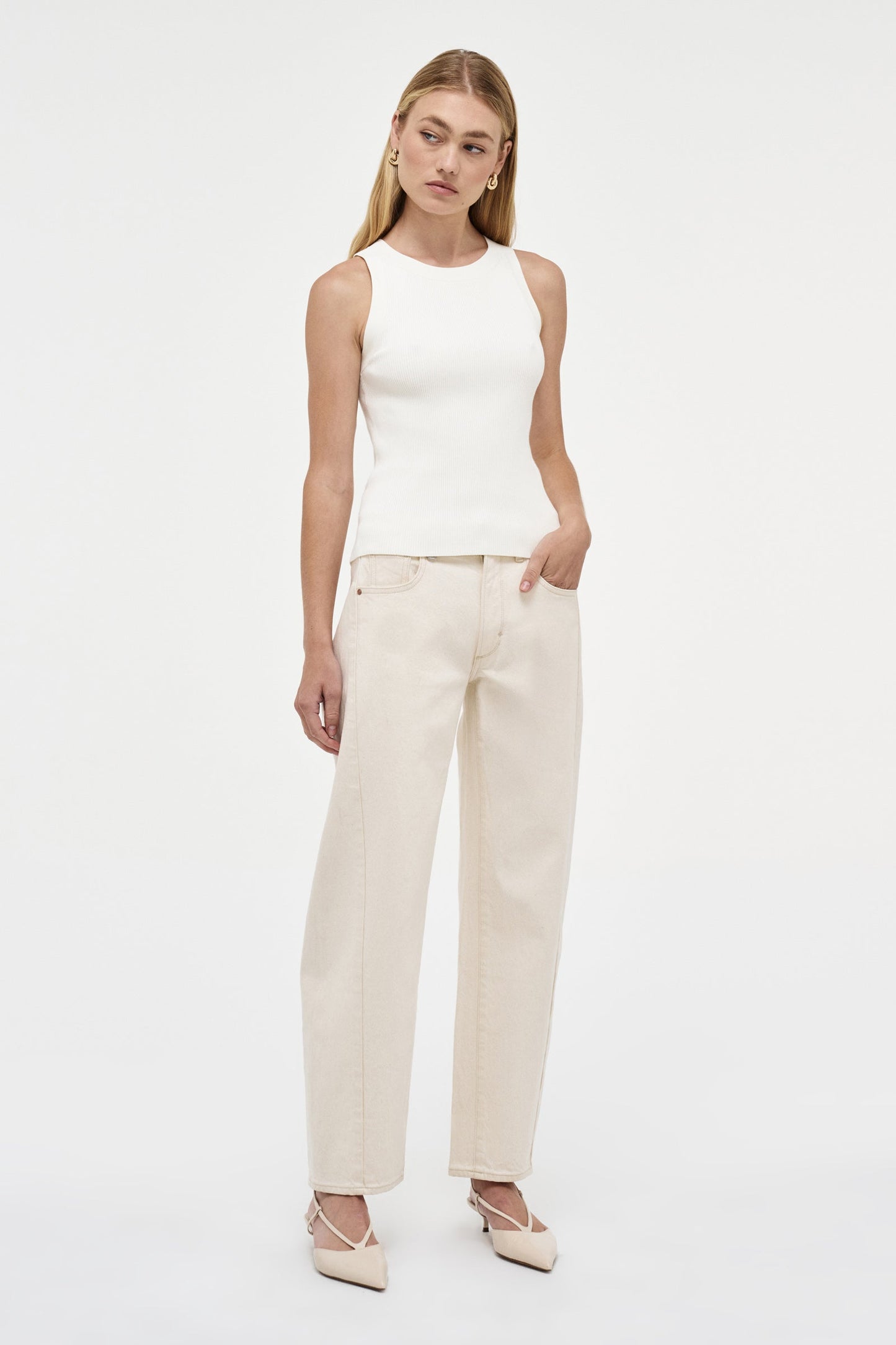 PM Knitted Singlet - Off White