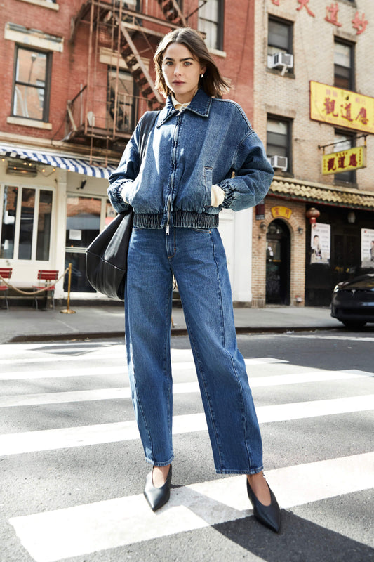 Denim Bomber Jacket - Jet