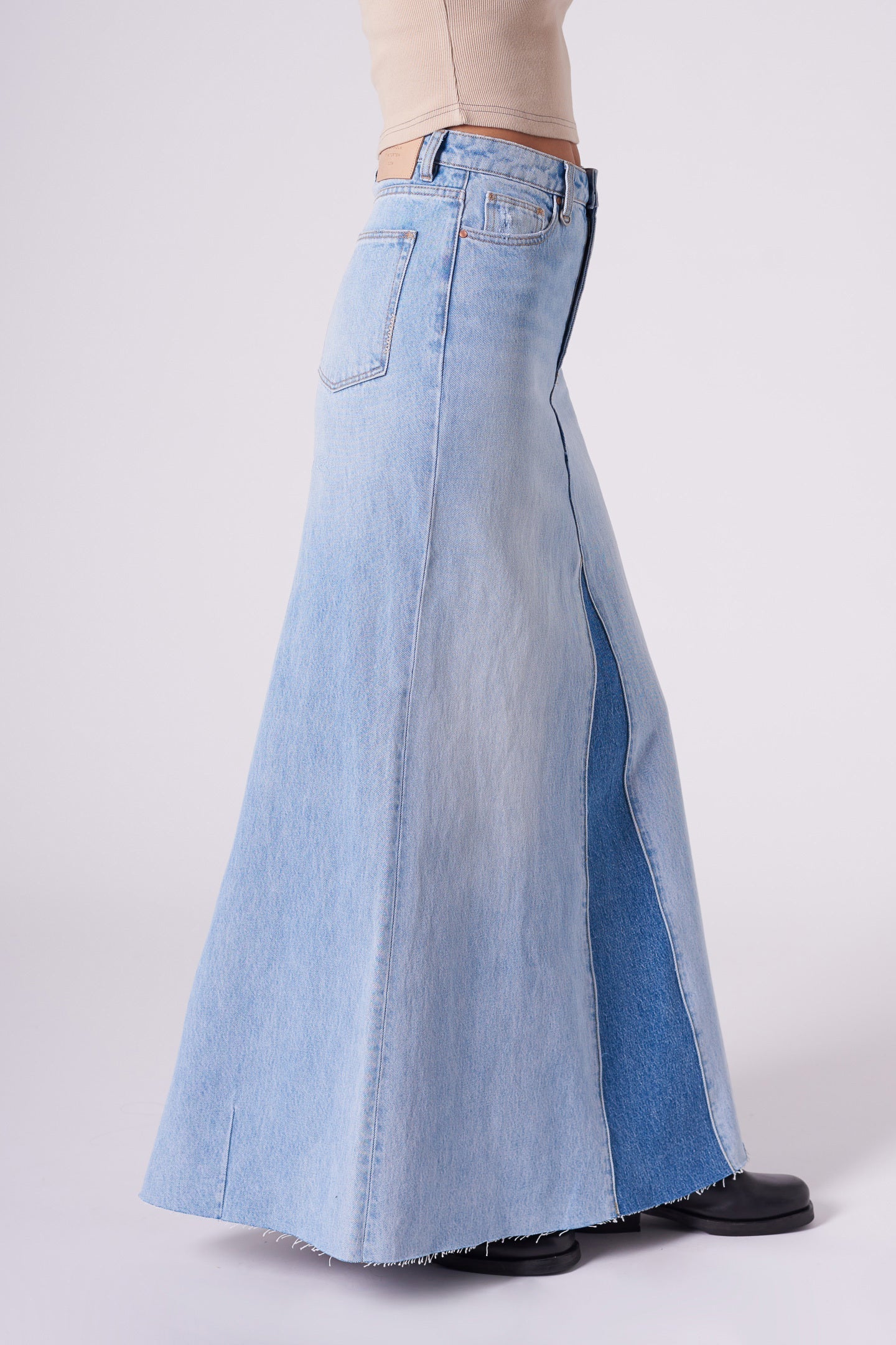 Rework Maxi Skirt - Light Bleach Neuw maxi blue womens-skirts